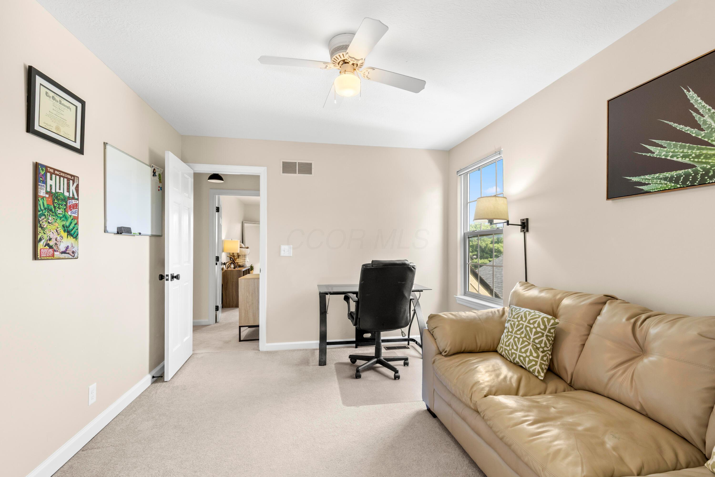 1515 Dale Ford Road Delaware, OH 43015 - Photo 38 of 74 • Light sand carpet • Ivory painted walls • Lighted ceiling fan