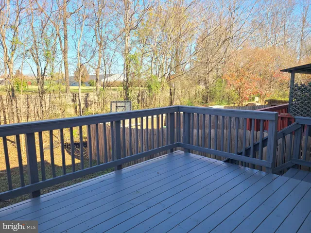 a view of wooden balcony