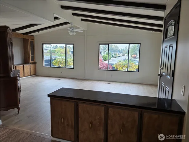 a view of kitchen and window