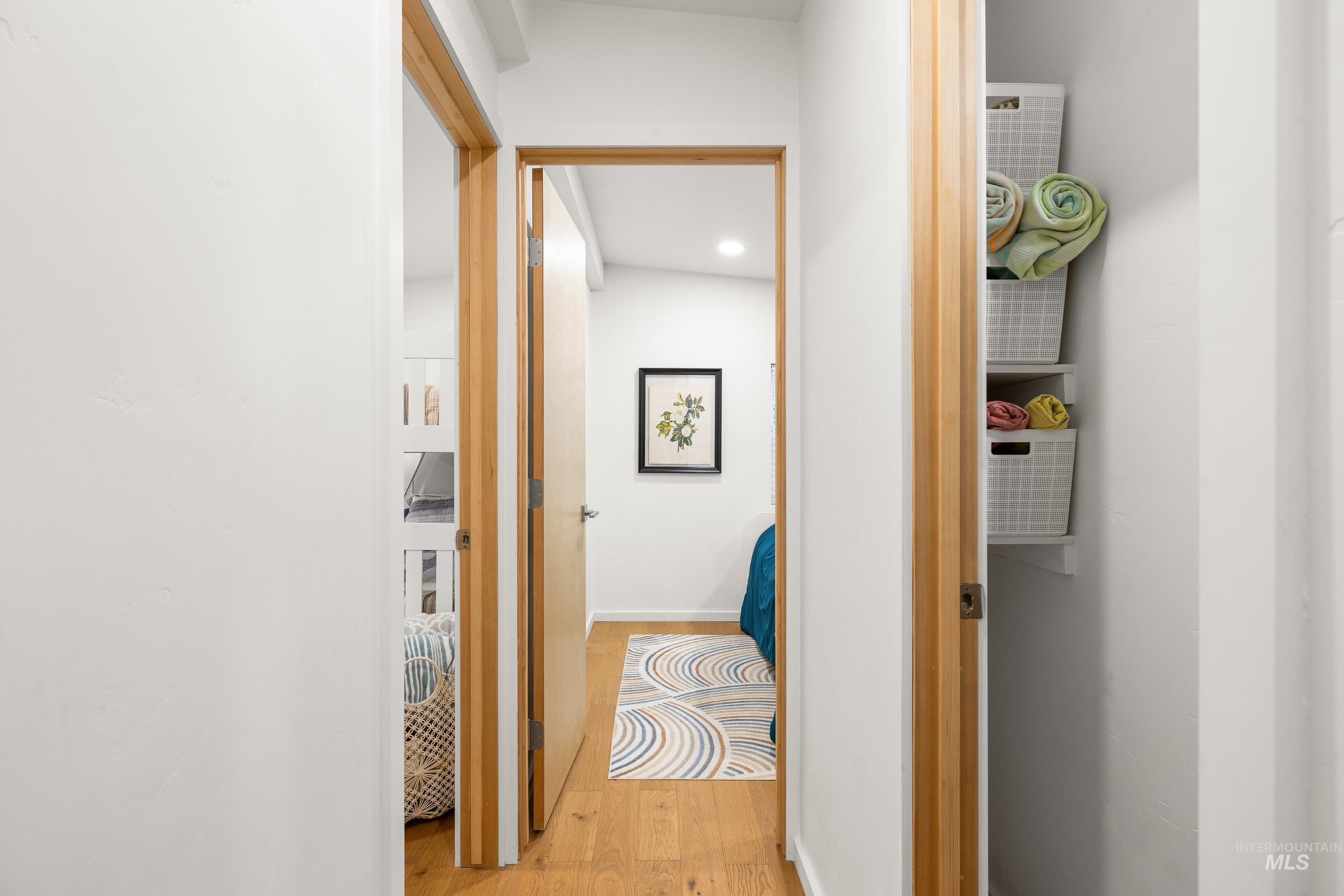 32 Sky Ridge Drive Garden Valley, ID 83622 - Photo 19 of 37 Corridor featuring light wood-type flooring and recessed lighting
