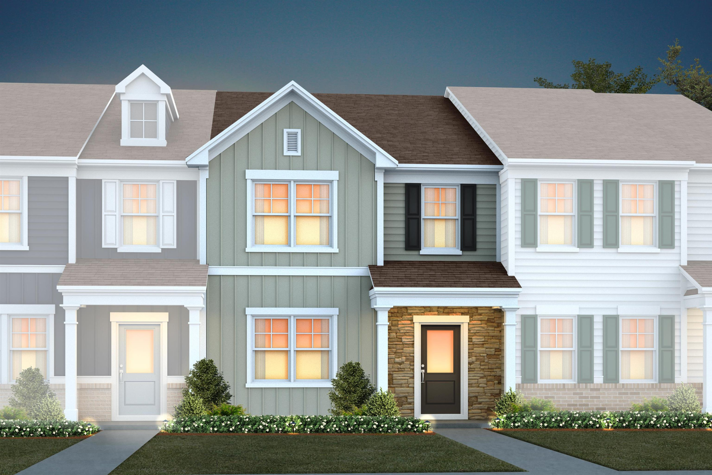 a front view of a house