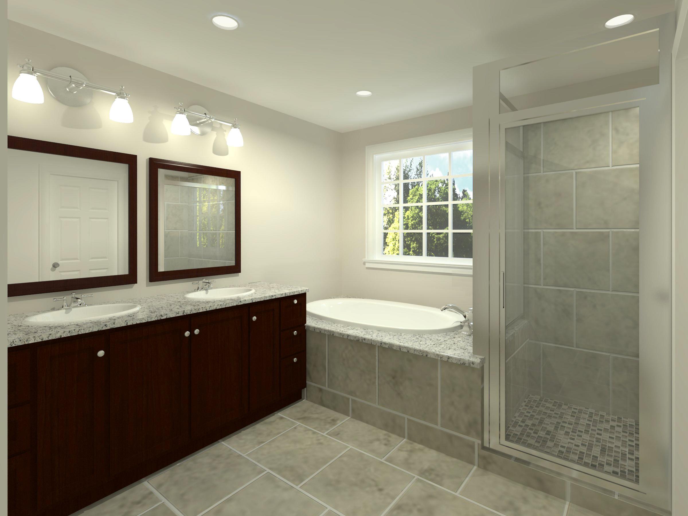 6982 Fairway Ridge Road Salem, VA 24153 - Photo 7 of 10 a spacious bathroom with a double vanity sink a toilet and a mirror
