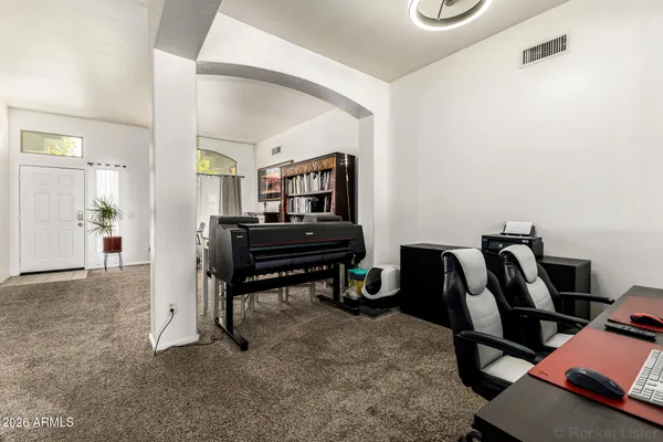 a room with furniture