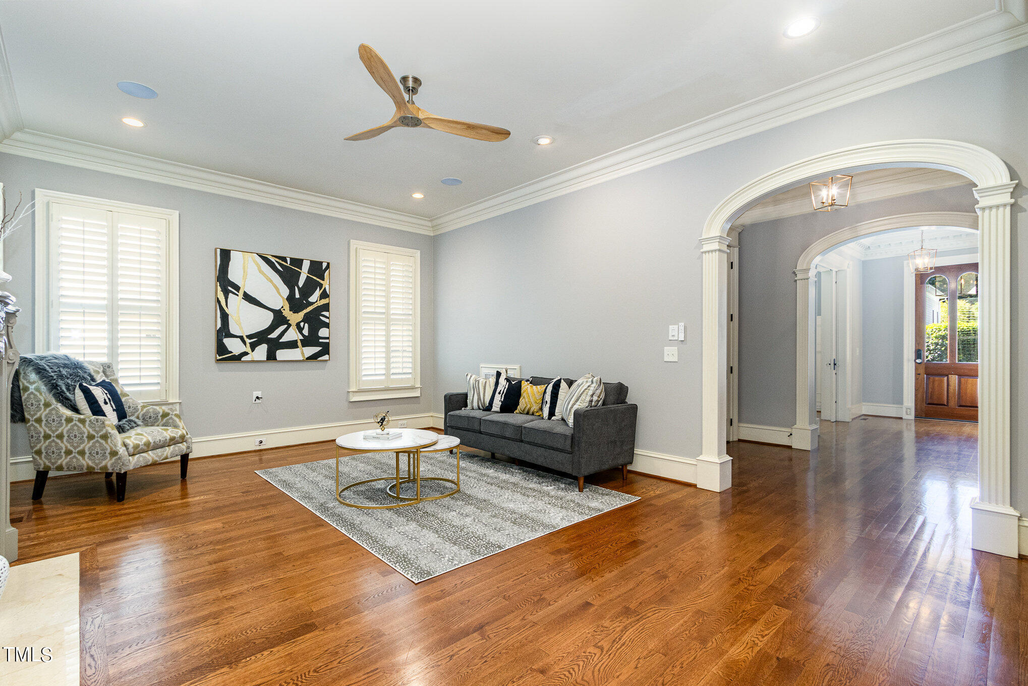 7814 Monument Lane Raleigh, NC 27615 - Photo 16 of 52 Living room, recessed lights, built-in ceiling Wi-Fi speakers throughtout