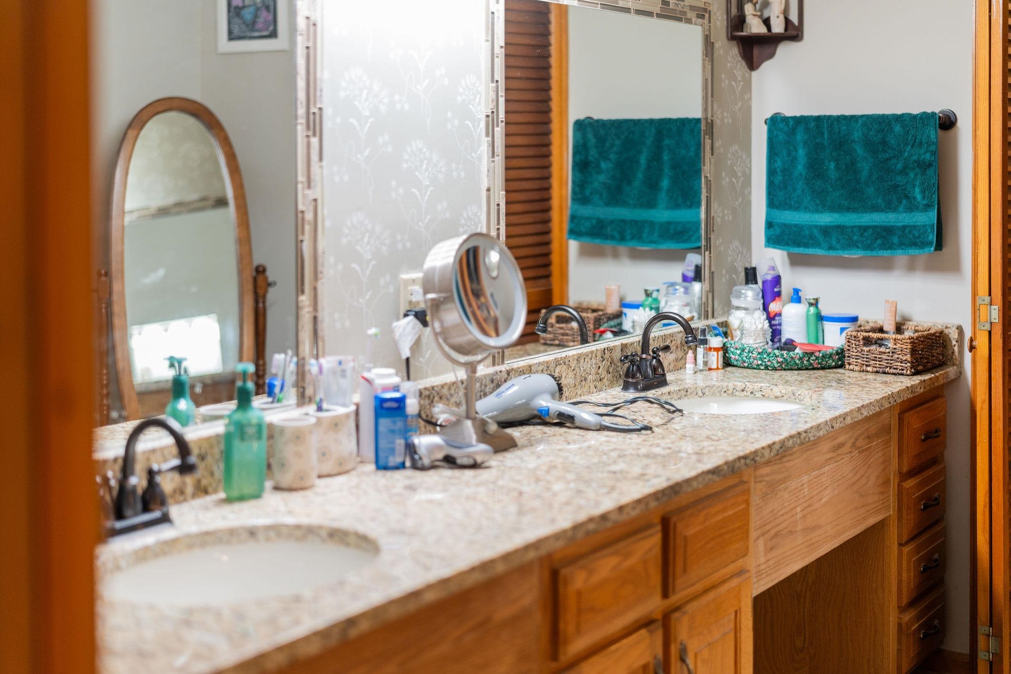 53 Fort River Road Verona, VA 24482 - Photo 27 of 75 a kitchen with sink and a large mirror