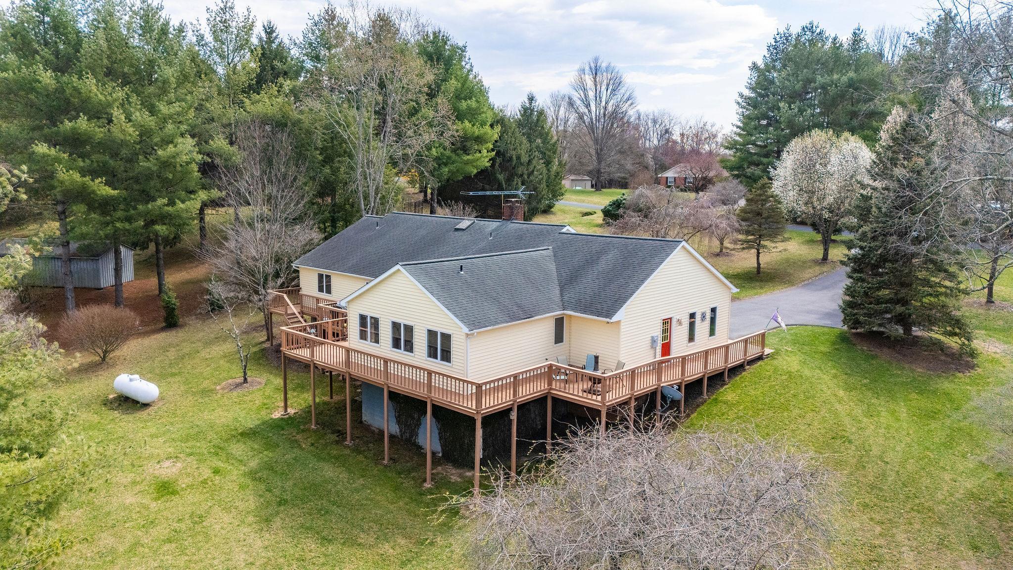 53 Fort River Road Verona, VA 24482 - Photo 68 of 75 an aerial view of a house with swimming pool next to a yard