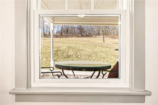 a view of a window and a porch
