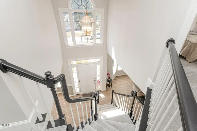 a picture of a bench in a white building