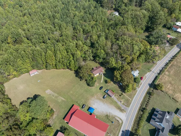 an aerial view of a house having outdoor space