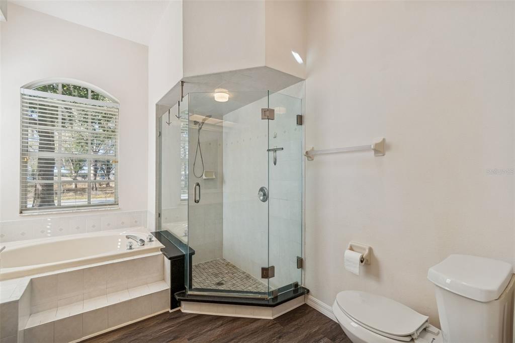 6070 Drexel Road Land O' Lakes, FL 34638 - Photo 10 of 23 a bathroom with a granite countertop toilet a sink and a bathtub