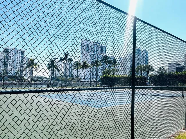 a view of a building from a balcony