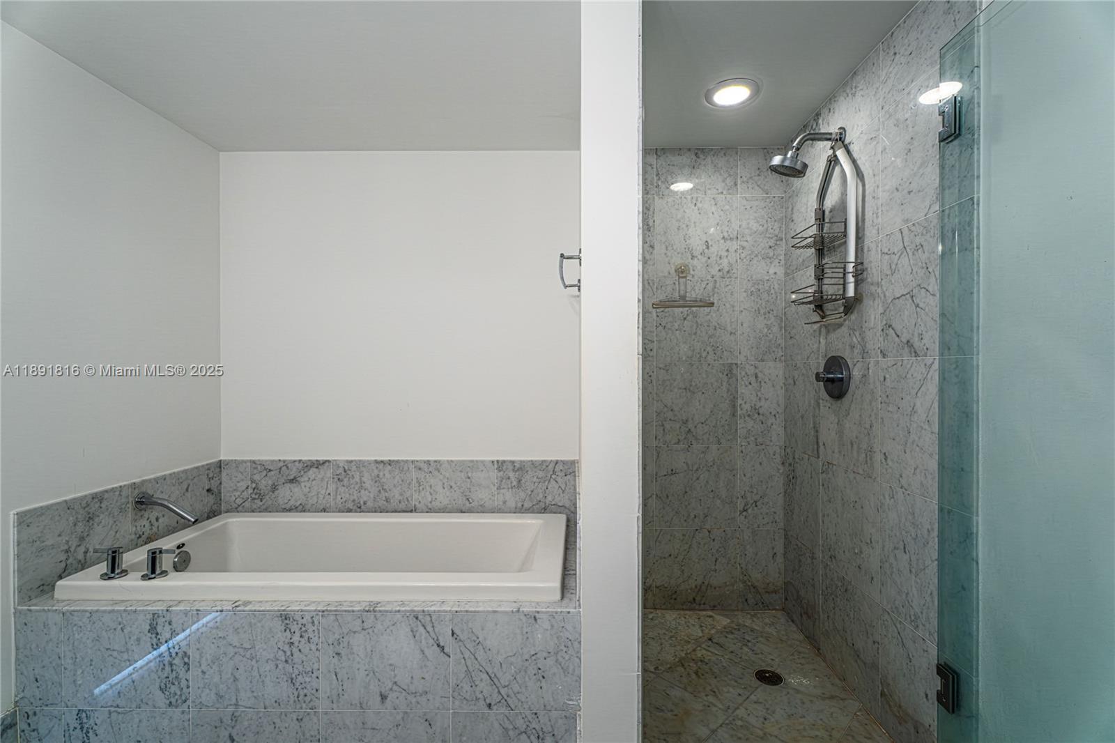 253 Northeast 2nd Street, Unit 3203 Miami, FL 33132 - Photo 21 of 29 a bathroom with a bathtub and shower