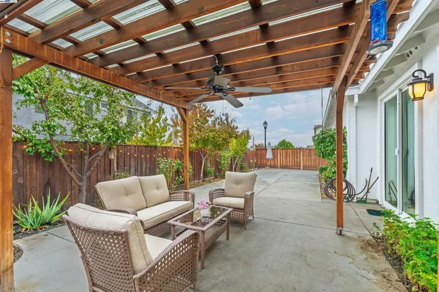 a view of outdoor space with seating