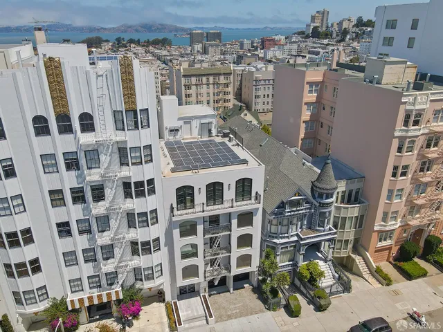 a view of a building with many windows