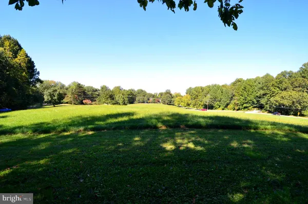 a view of a green field with clear sky