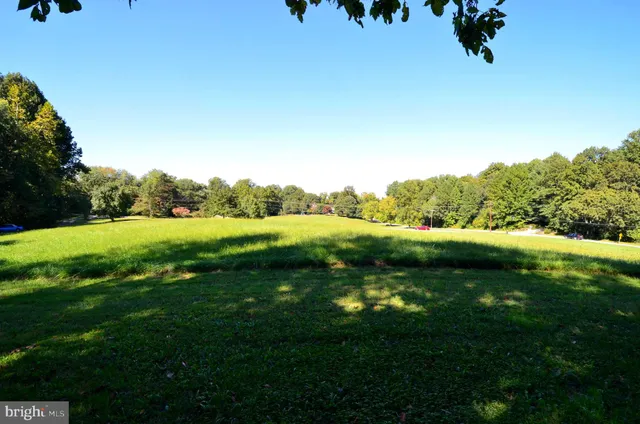 a view of a green field with clear sky
