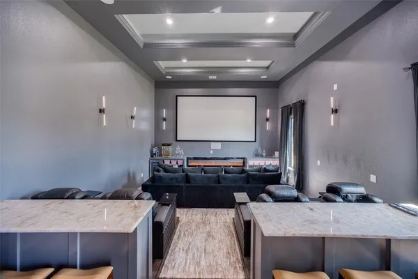 a kitchen with a table chairs and a stove