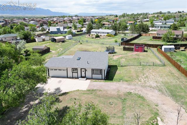 10840 Falling Star Road Fountain, CO 80817 - Photo 5 of 12 Another aerial of the home and the .49 acre lot.