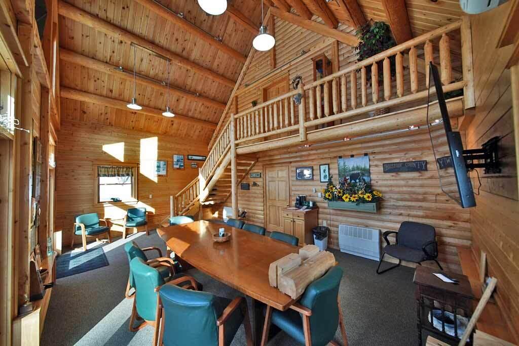 205 Oakfield Smyrna Road Oakfield, ME 04763 - Photo 17 of 88 conference-room-log-home