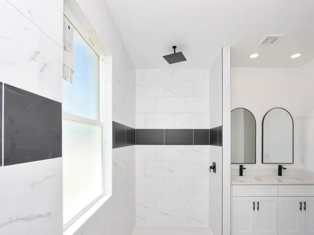 a bathroom with a shower