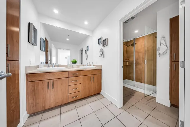 a view of a city with tall buildings