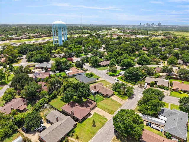 an aerial view of multiple house