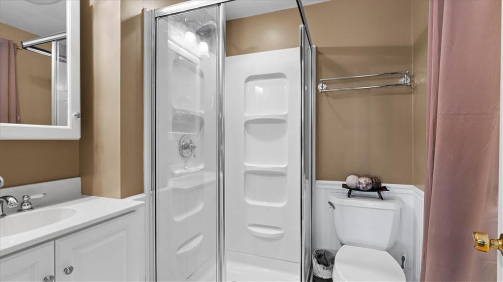 205 Camelford Road McMurray, PA 15317 - Photo 22 of 32 a bathroom with a granite countertop sink toilet and shower