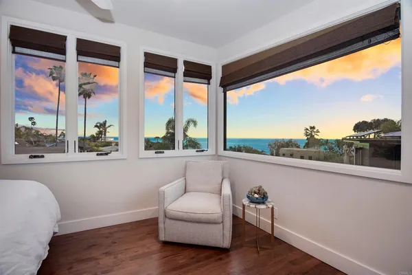 a living room with a large window