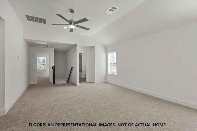 a big room with windows