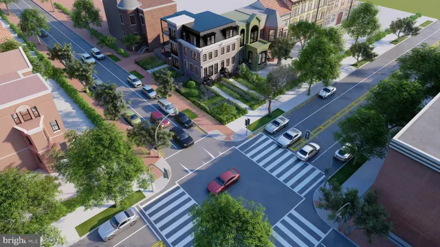 an aerial view of a house