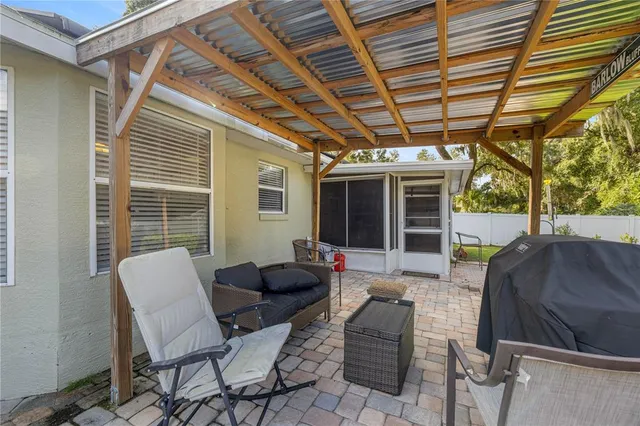 a outdoor living space with furniture and garden