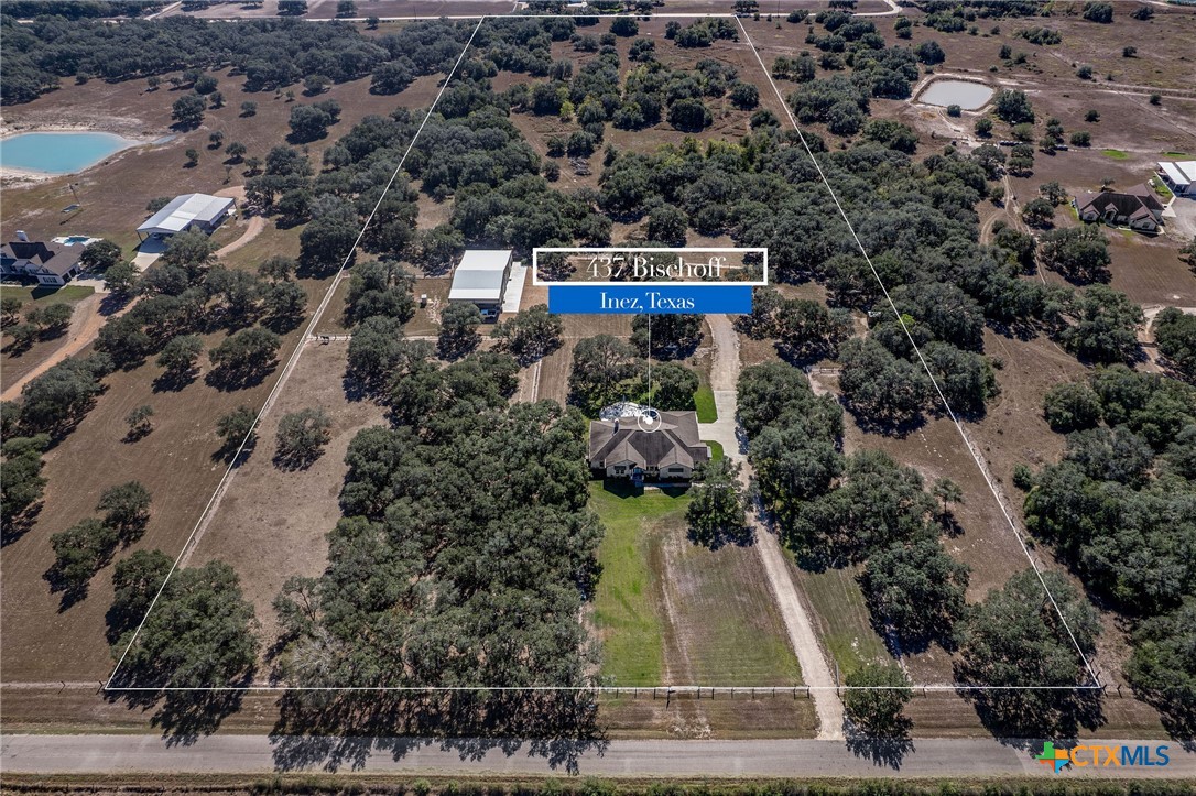 437 Bischoff Road Inez, TX 77968 - Photo 47 of 47 an aerial view of a house with a garden