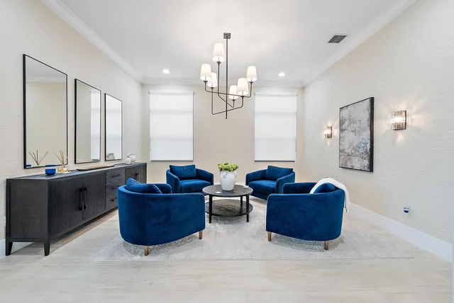 a living room with couches and furniture