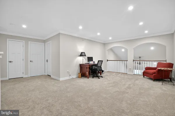 an empty room with air conditioner and pool table