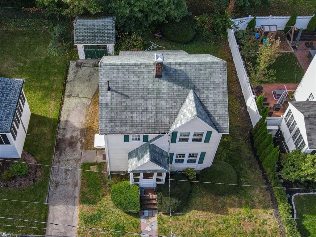 41 Bogandale Road Boston, MA 02132 - Photo 33 of 38 an aerial view of a house with swimming pool and outdoor seating
