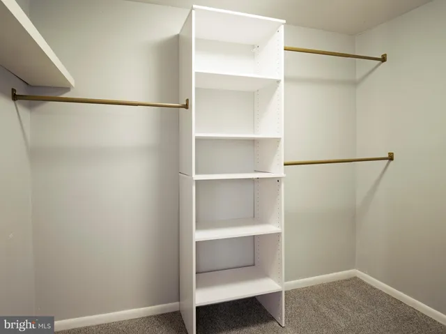 a view of an empty walk in closet