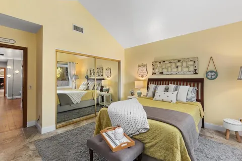 a view of backyard with green space