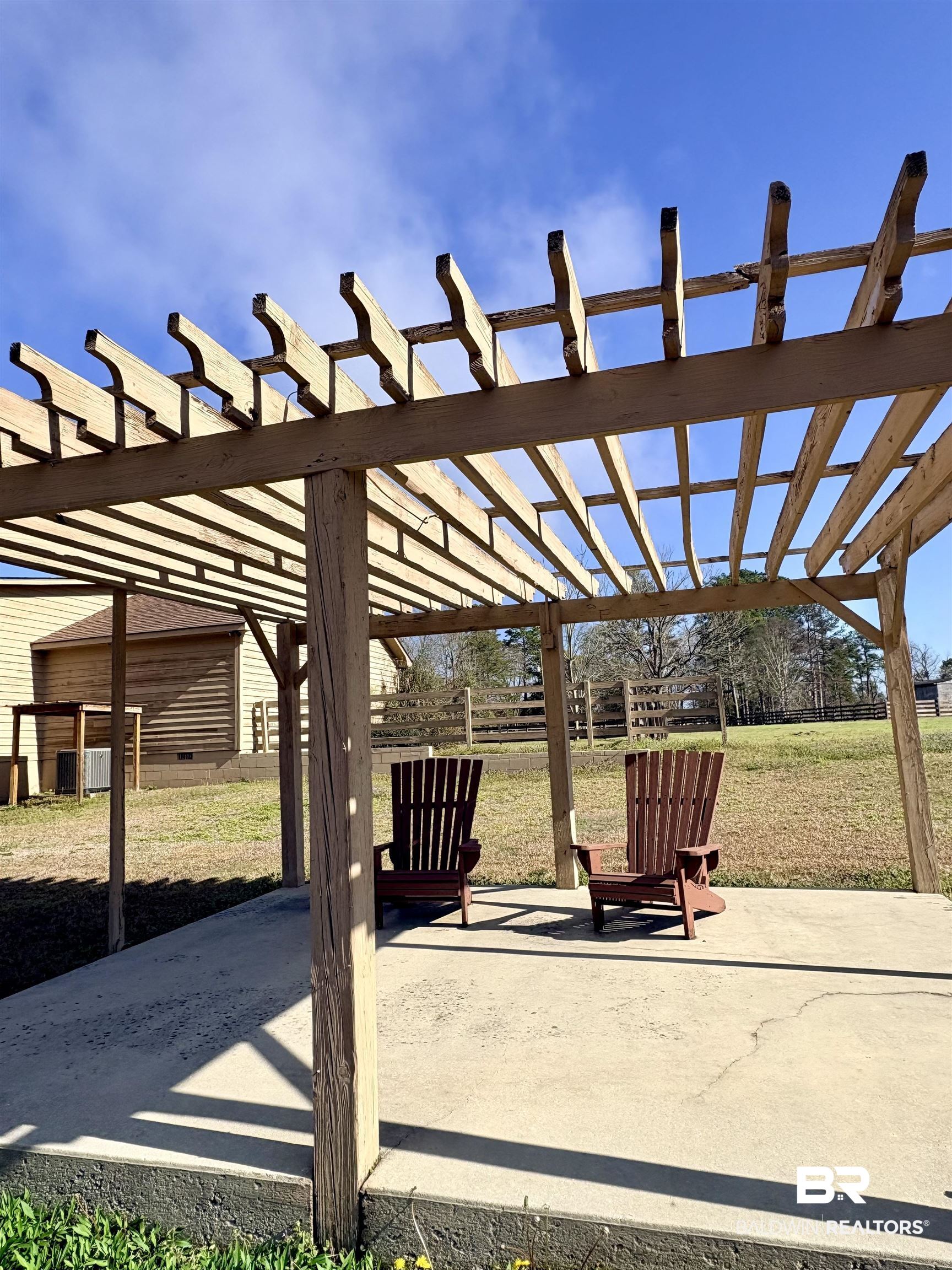 44 Ridge Road Castleberry, AL 36432 - Photo 25 of 33 View of patio featuring a pergola