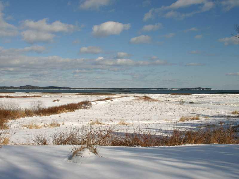View. View across ocean channel to...