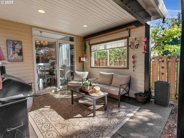 a outdoor space with furniture