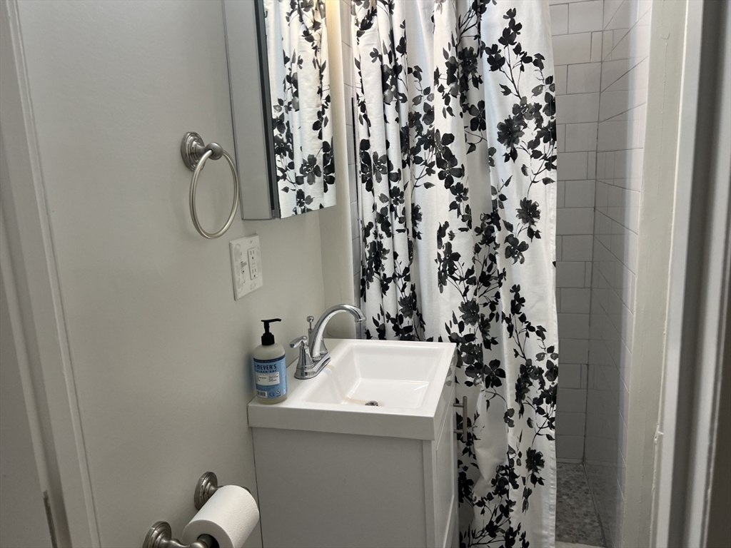 35 Grove Street, Unit 3 Boston, MA 02114 - Photo 11 of 20 a bathroom with a sink and mirror with shower