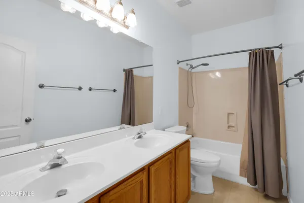 a bathroom with a sink a toilet a large mirror and shower