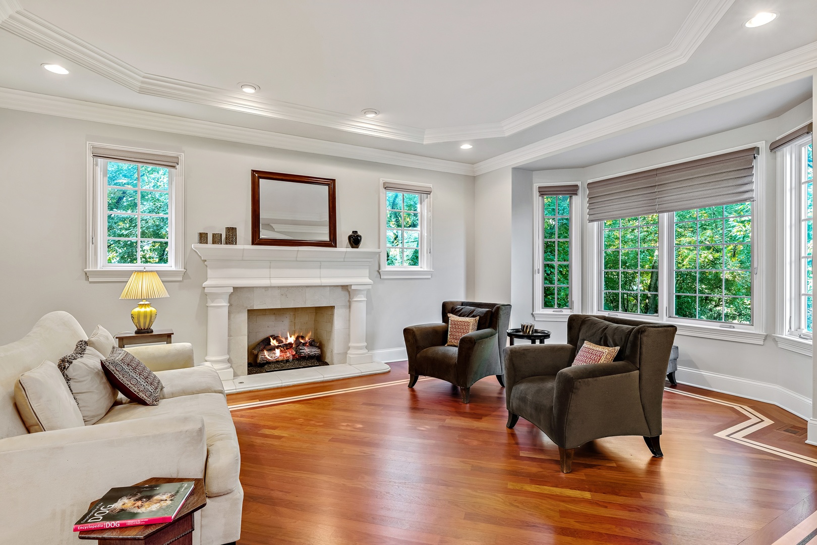 425 Sunset Ridge Road Northfield, IL 60093 - Photo 2 of 53 a living room with furniture and a fireplace