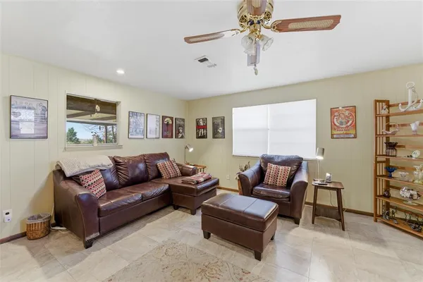 a living room with furniture