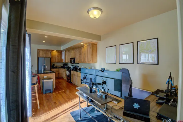 a living room with furniture