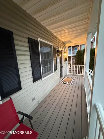 a view of a wooden deck