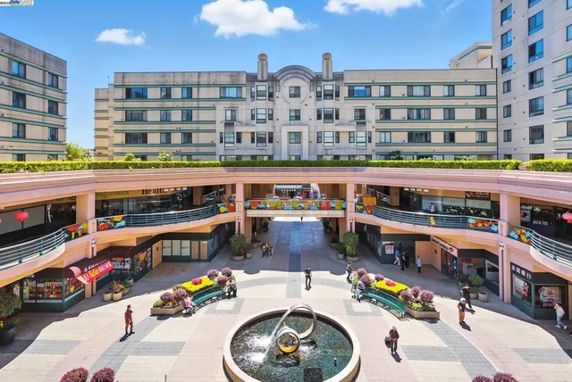 a front view of building with an outdoor space