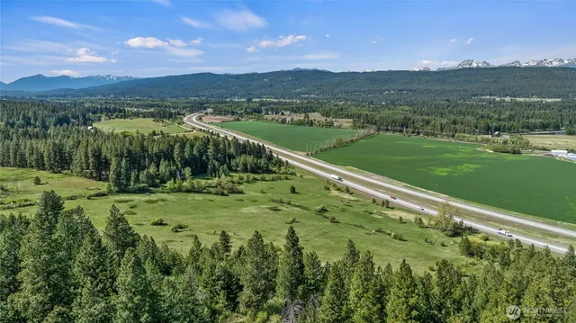 a view of a lake with a big yard