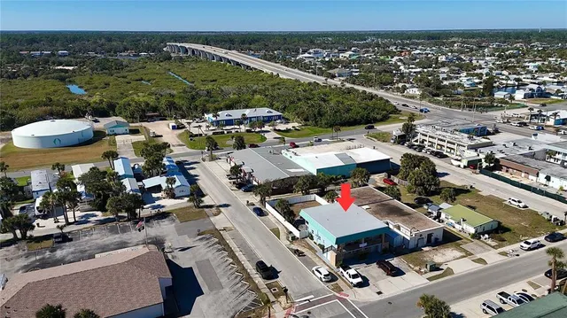 an aerial view of a city