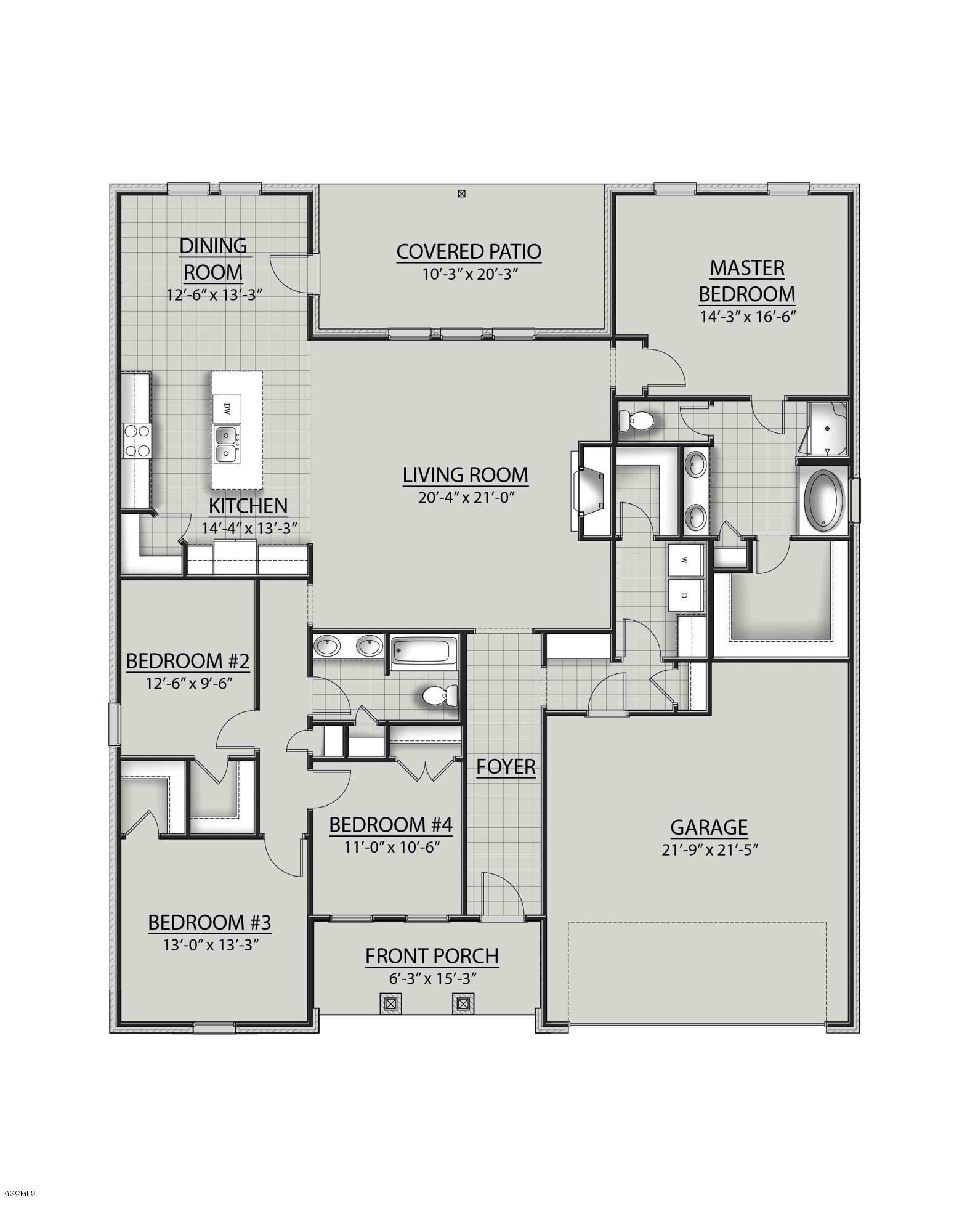 14513 North Swan Road Gulfport, MS 39503 - Photo 16 of 16 Collinswood-H-I-2 Floor Plan